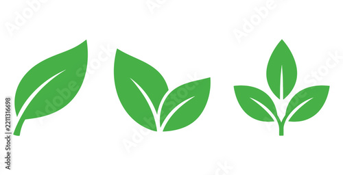 Green Leaf and Plant Icons Collection for Eco and Nature Designs