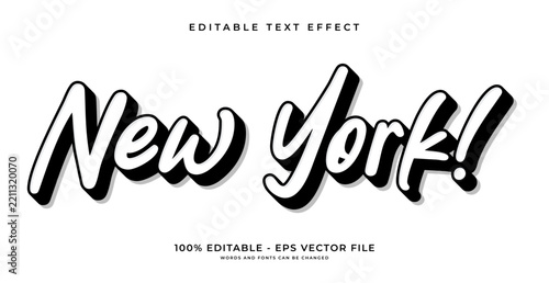 New York editable vector text effect