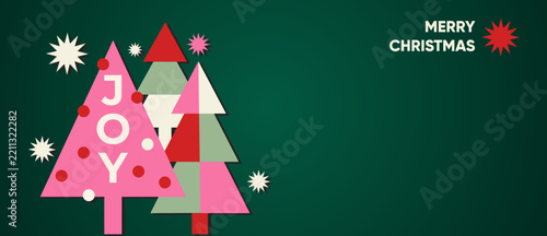 Abstract Geometric Christmas Tree Joy Banner