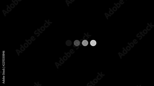 Minimalist loading spinner animation, digital progress indicator on black background, buffer