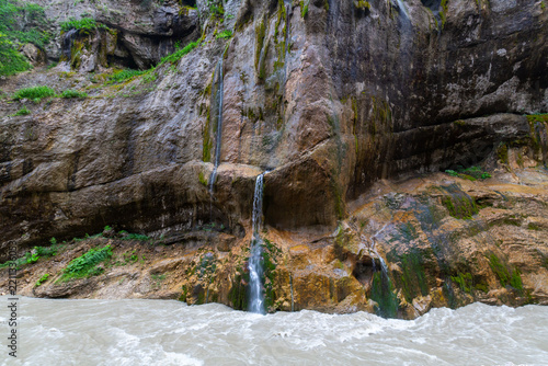 Chegem Waterfalls are a popular natural tourist attraction in Caucasus mountains