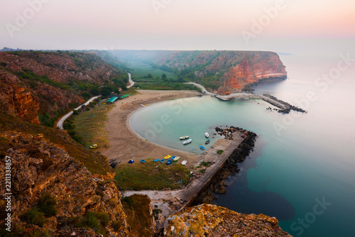 Bolata Bay at sunrise on the northern Black Sea coast of Bulgaria