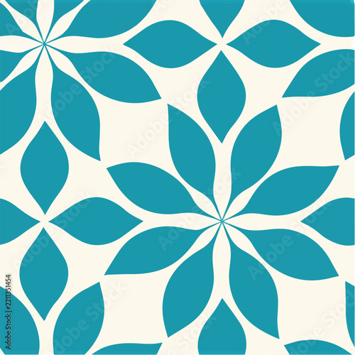 Abstract floral seamless pattern, geometric petals