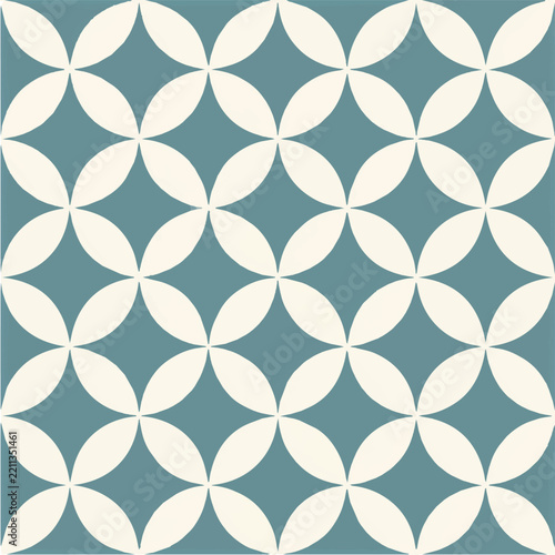 Abstract floral seamless pattern, geometric petals