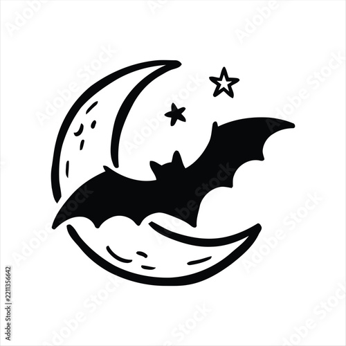 Halloween Bat Icon – Flying Bat Symbol for Spooky Horror, Halloween and Gothic Design
