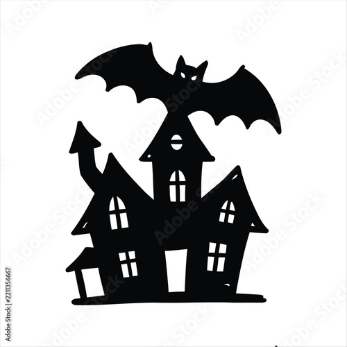 Halloween Bat Icon – Flying Bat Symbol for Spooky Horror, Halloween and Gothic Design