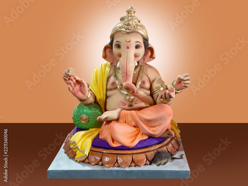 Canvas Print Lord ganesha , Hindu lord ganesha with beautiful Divine background, Ganpati, Gan