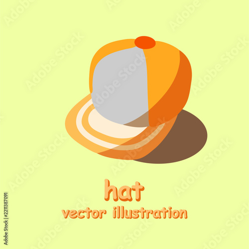 Orange and white baseball cap in clean flat aesthetic