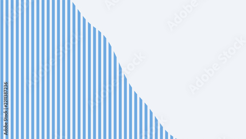 Minimalist vertical blue stripes pattern with curved diagonal border line