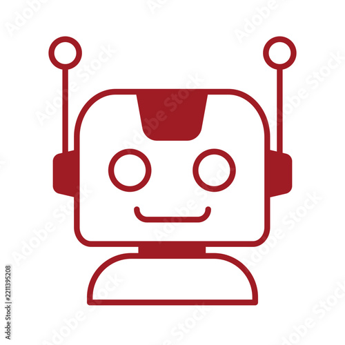 Friendly robot icon artificial intelligence chatbot