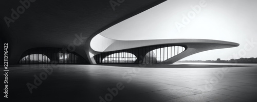 Modern Monochrome Architectural Structures in Minimal Style
