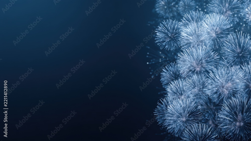 Fototapeta premium Abstract Fireworks Display Against Dark Blue Background