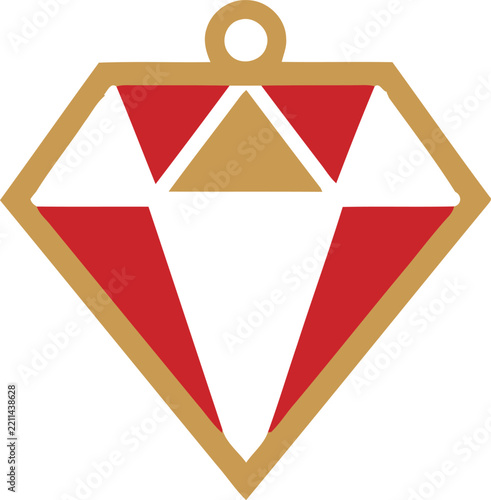 Christmas ornament diamond shape vector illustration for holiday decor