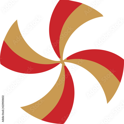 Christmas peppermint candy swirl vector graphic element