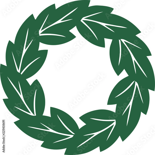 Green leaf laurel wreath vector illustration for festive design