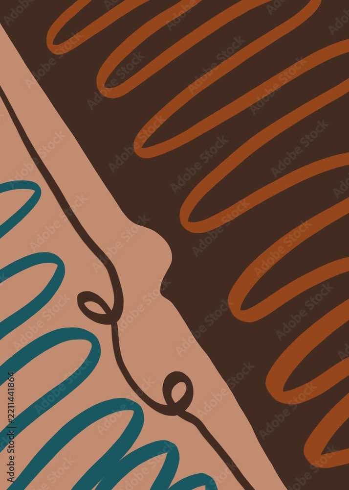 Fototapeta premium Abstract image for modern interior. The picture is painted by hand on a tablet.