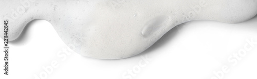 White soap foam, suds of detergent or shampoo.