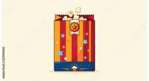 Vintage Circus Popcorn Bag Illustration