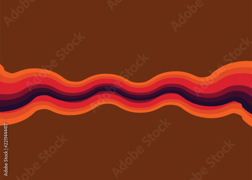 Colorful wave pattern against a brown background layered design