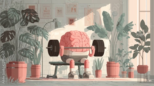 Lifting weights for the mind in a cozy indoor garden space