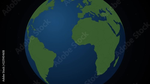 Rotating 3D Earth Globe with Blue Atmospheric Glow
