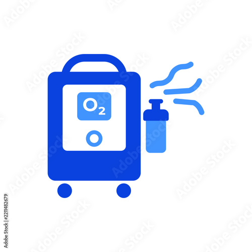 Oxygen Concentrator Portable Medical Oxygen Machine Vector Icon