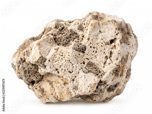 Light Porous Pumice Stone Isolated on White Background
