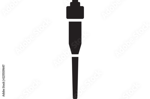 Minimalist black whisk silhouette icon isolated on white background