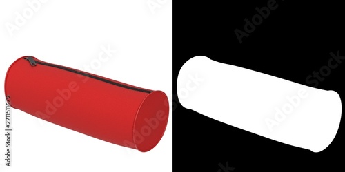 3D rendering illustration of a Cylindrical Zipper Pencil Case