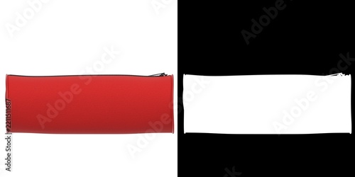 3D rendering illustration of a Cylindrical Zipper Pencil Case