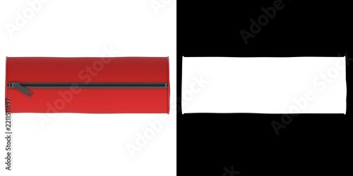 3D rendering illustration of a Cylindrical Zipper Pencil Case