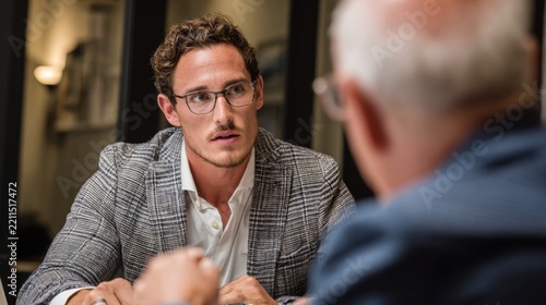 Attentive Young Professional Listening During Serious Business Discussion