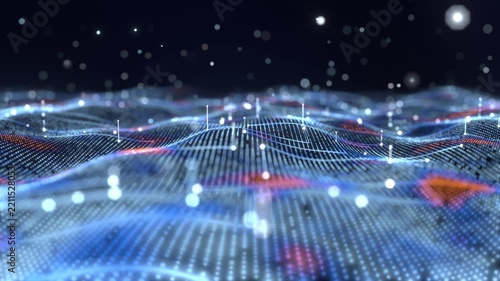 Digital background map tech topology ai bg able to loop endless 4k