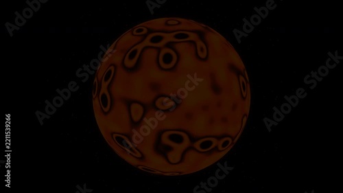Dramatic animation of planet earth engulfed in flames representing global warming and climate change environmental disaster concept