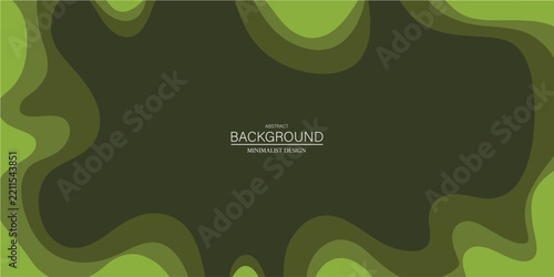 Dark Green Abstract Wavy Background with Organic Fluid Shapes and Modern Texture