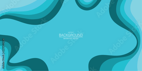 Cyan and Teal Abstract Wavy Background with Flowing Organic Shapes