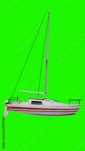 Sailboat on Green Screen
