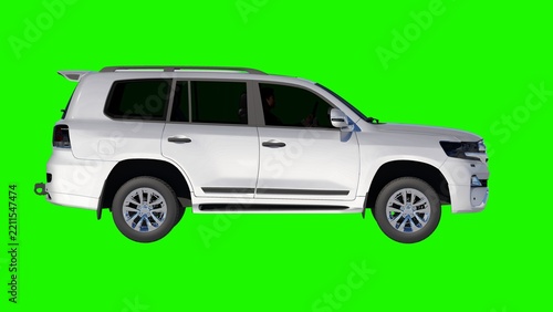 Large Vehicle on Green Screen