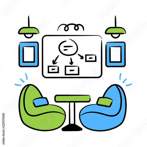 Modern design icon of collaborative space 