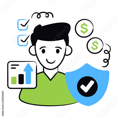 A perfect design icon of financial security