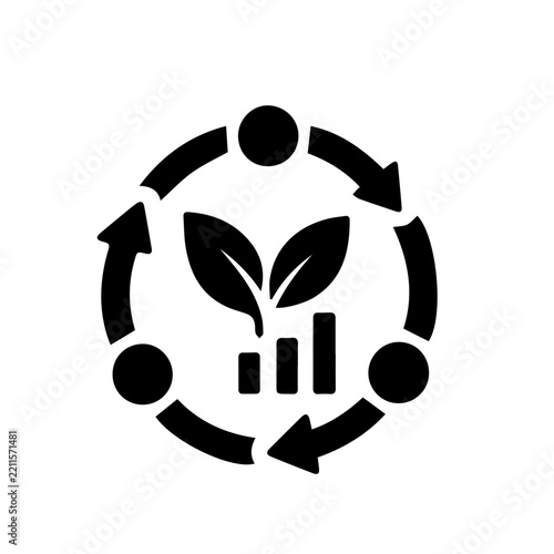 Circular Sustainability and Eco Growth Business Icon