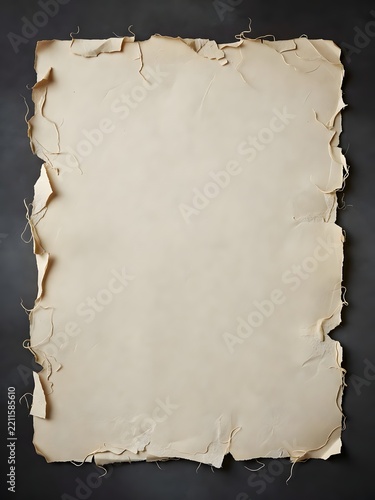 Antique Aged Paper Sheet with Rough Torn Edges Mockup