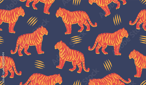 Cute tiger pattern background design