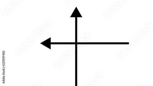 Black arrow motion graphics showing left and up direction on a white background clip