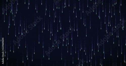 Hexadecimal code symbols fall in a dense, violet-tinged code rain animation, creating a deep mainframe atmosphere.