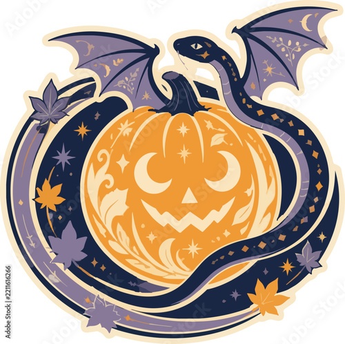 Halloween x Snake Vector