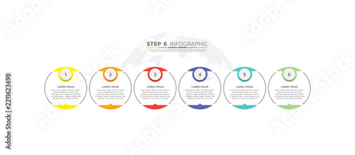 Presentation business abstract background infographic template colorful step 6