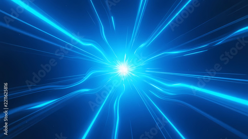 Bright blue light radiating outward