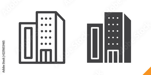 Office Icon. Line and glyph solid icon