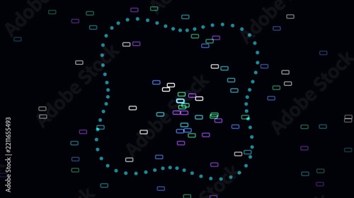 Neon DNA Mesh rna transcription stream & genetic code spark stock motion video rendered with NEON CYBER CYAN cybernetic genetics aesthetics. Ideal for sci-fi futuristic interfaces, medical graphics, 